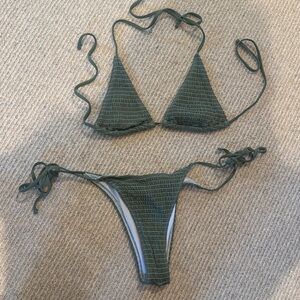 Ribbed Green Bikini
